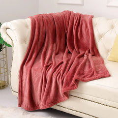 Red AC Dyed Funnel Blanket in Coral Fleece