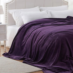Dark Purple AC Dyed Funnel Blanket in Coral Fleece