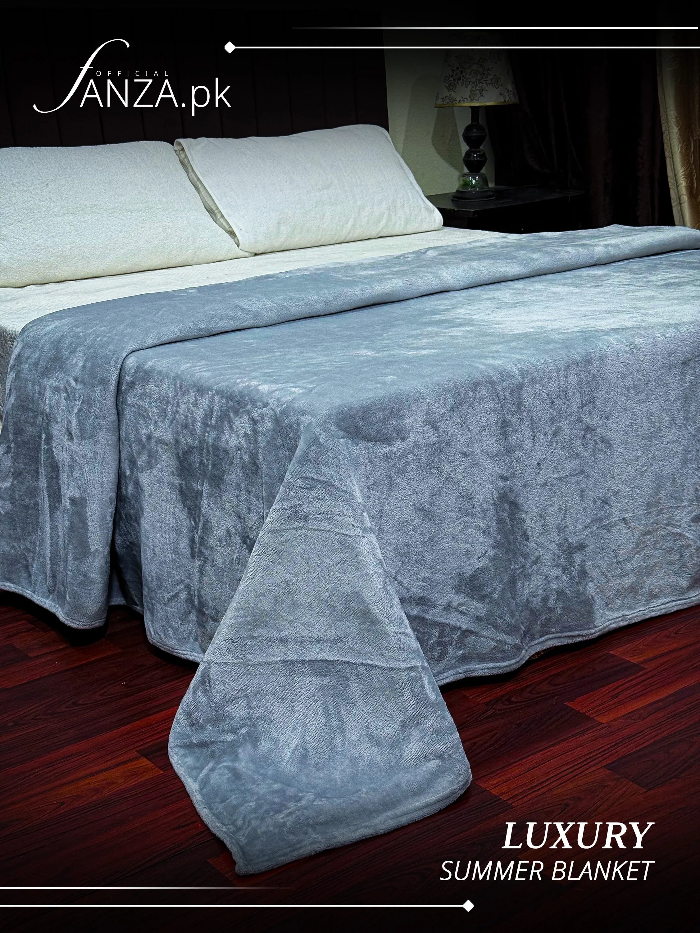 Lite Grey Luxury AC Dyed Fleece Blanket
