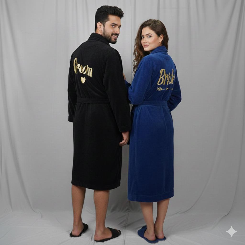 Fanza's Groom/Bride Wedding Robe With Slippers