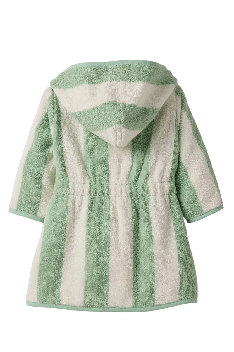Kids Striped Green Bathrobe (4 Years) | Soft & Absorbent