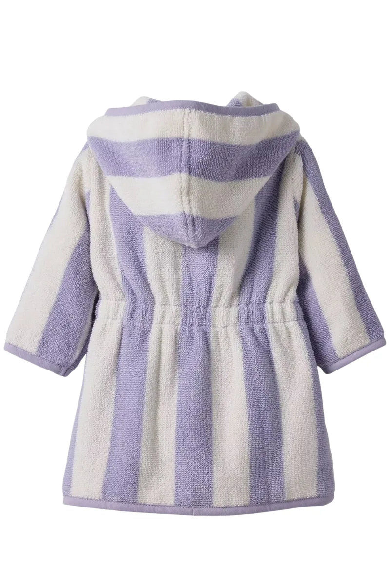 Kids Striped Purple Bathrobe (4 Years) | Hooded & Cozy