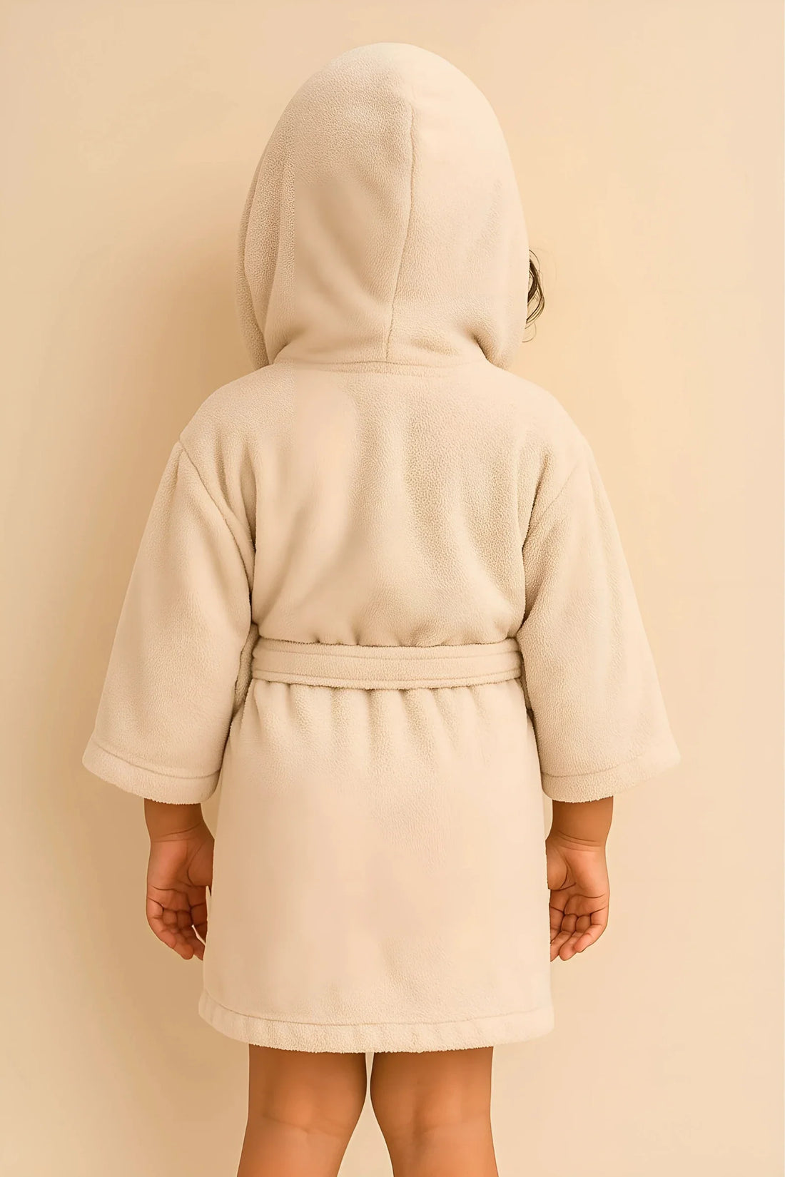 Kids Cotton Velvet Bathrobes (Off White)