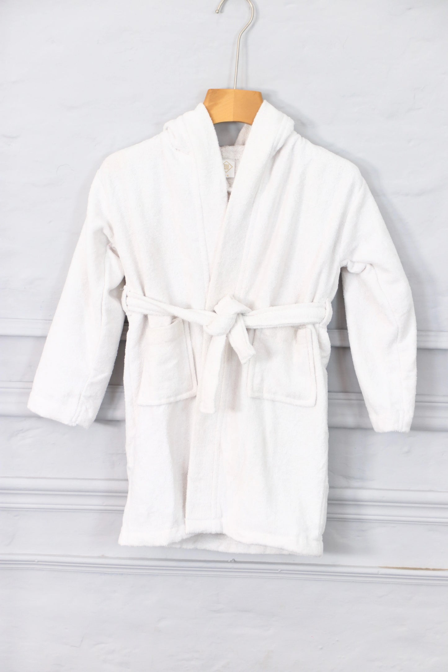 Kids Cotton Velvet Bathrobes (Pure white)