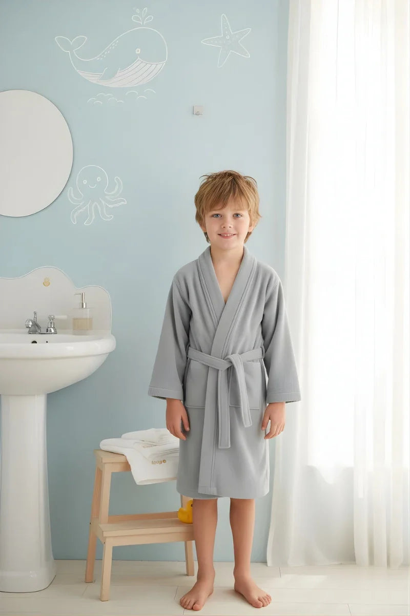 Kids Terry Kimono Bathrobe – Soft & Absorbent | Ages 4–12