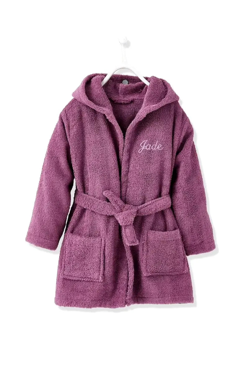 Deer Hooded Kids Bathrobe – Mauve (Ages 6 to 8 Years)
