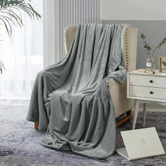 Light Grey  AC Dyed Funnel Blanket in Coral Fleece
