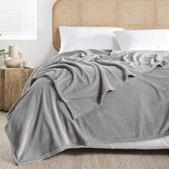 Light Grey  AC Dyed Funnel Blanket in Coral Fleece