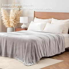 Light Grey  AC Dyed Funnel Blanket in Coral Fleece