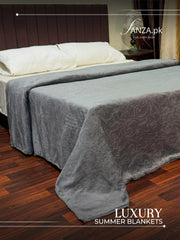 Lite grey Luxury AC Emboss Fleece Blanket