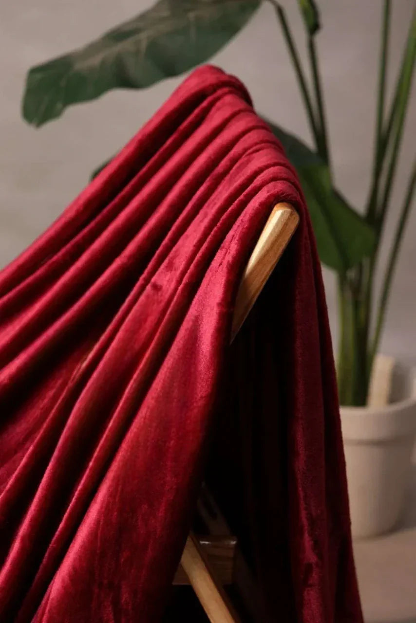 Red AC Dyed Funnel Blanket in Coral Fleece