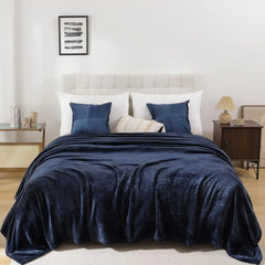 Neavy Blue AC Dyed Funnel Blanket in Coral Fleece
