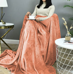 Peach AC Dyed Funnel Blanket in Coral Fleece