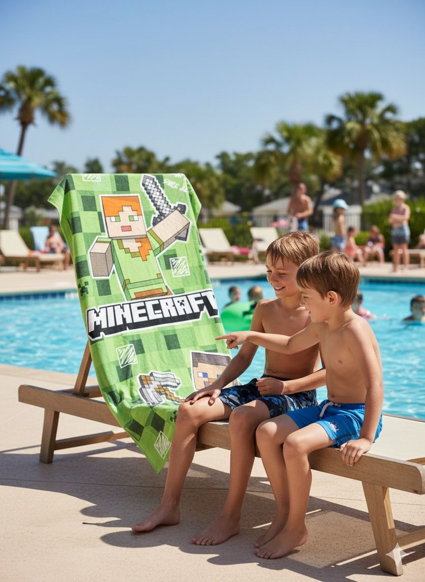 Minecraft Cartoon Towel – Perfect for Toddlers & Young Children